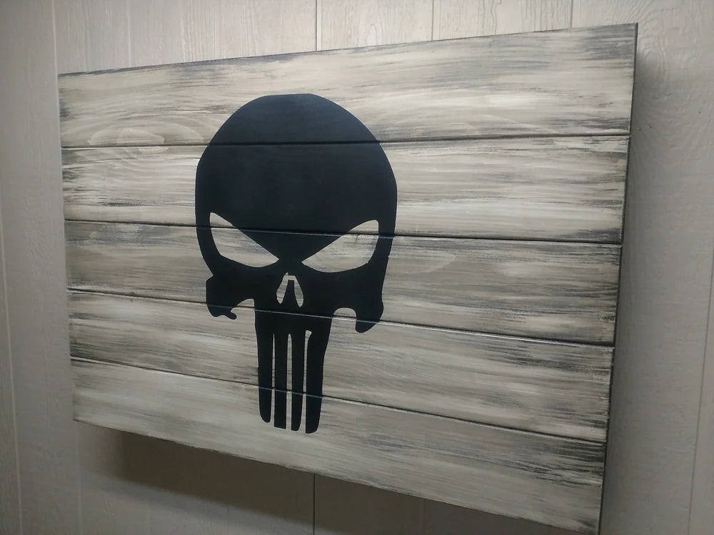 PUNISHER SKULL GUN CONCEALMENT WALL ART - LARGE