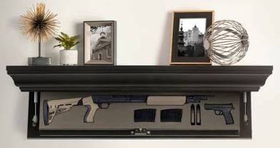 Brown concealed wall shelf