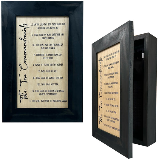 Concealed Ten Commandments Gun Cabinet