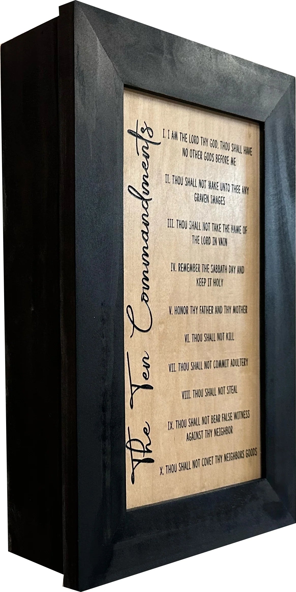 Concealed Ten Commandments Gun Cabinet