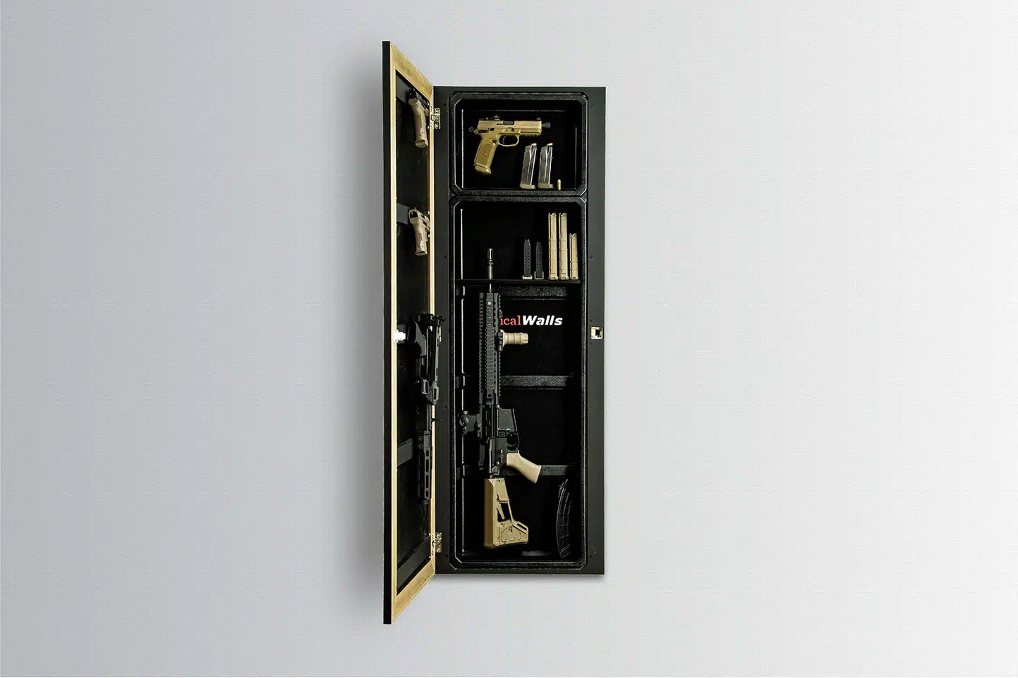 Framed Hidden Gun Mirror Secure Concealment Cabinet