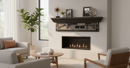 Brown concealed wall shelf