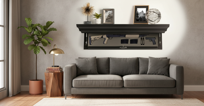 Brown concealed wall shelf