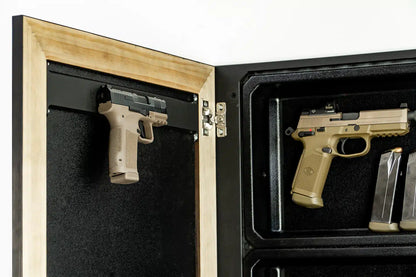 Framed Hidden Gun Mirror Secure Concealment Cabinet