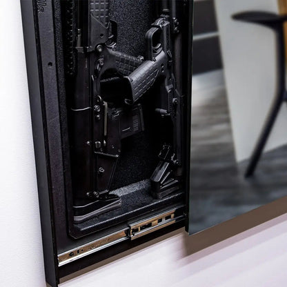 Frameless Concealment Mirror Hidden Gun Storage Safe