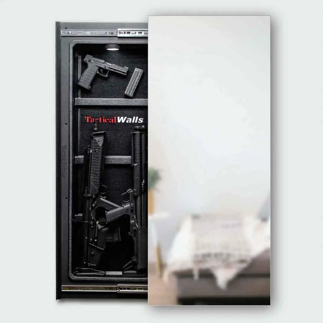 Frameless Concealment Mirror Hidden Gun Storage Safe