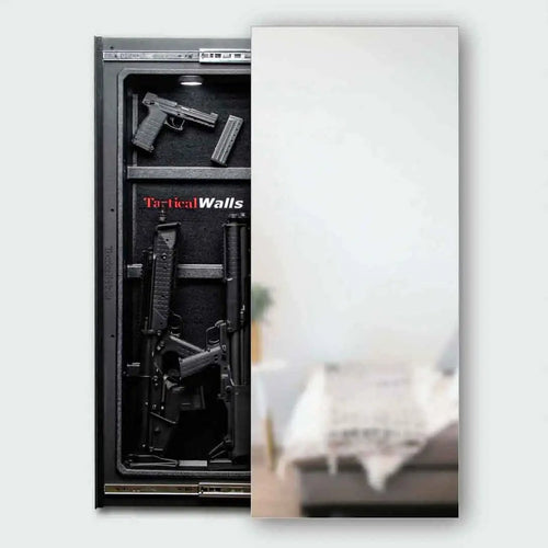 Frameless Concealment Mirror Hidden Gun Storage Safe