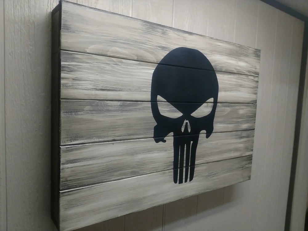 PUNISHER SKULL GUN CONCEALMENT WALL ART - LARGE