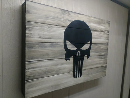 PUNISHER SKULL GUN CONCEALMENT WALL ART - LARGE