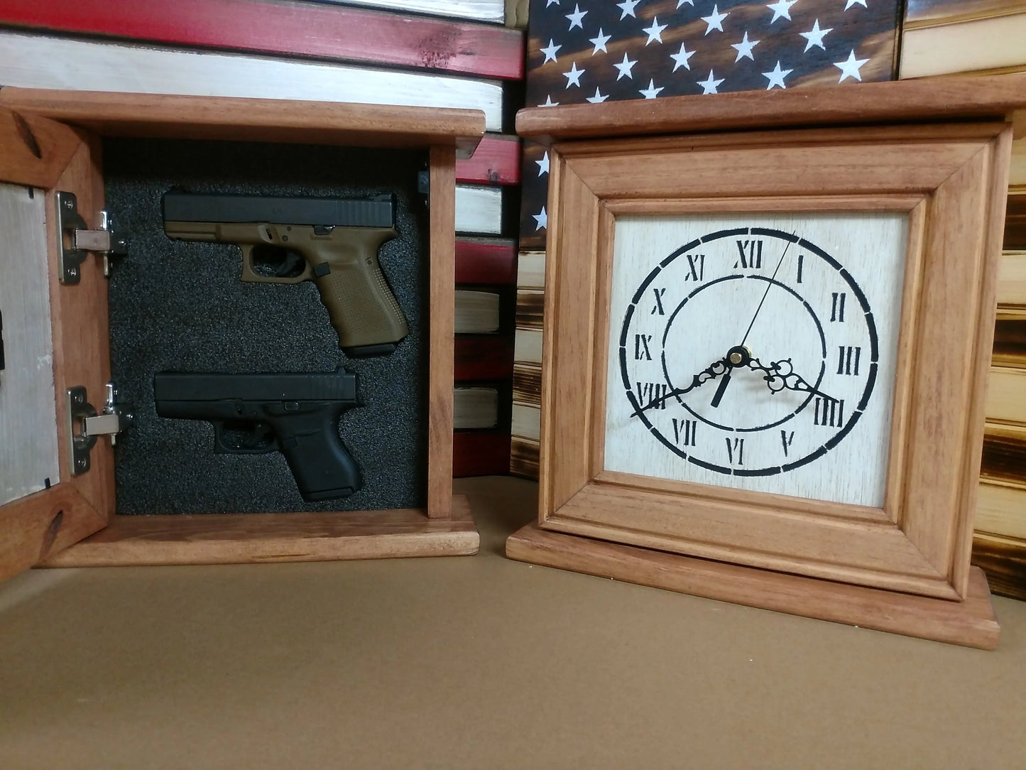 Peacemaker Wooden Hidden Gun Clock