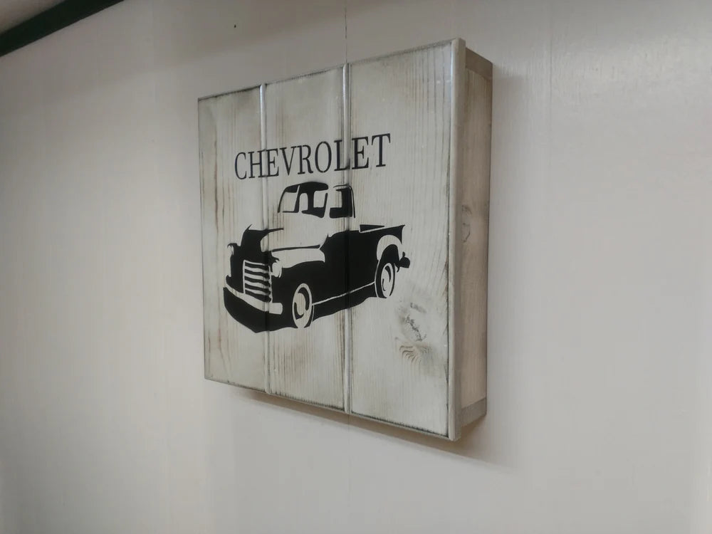Chevrolet wall art box.