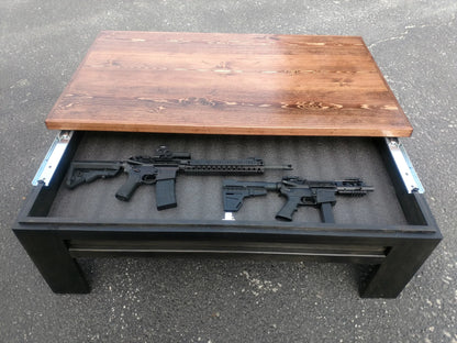 Modern Wooden Sliding Top Coffee Table