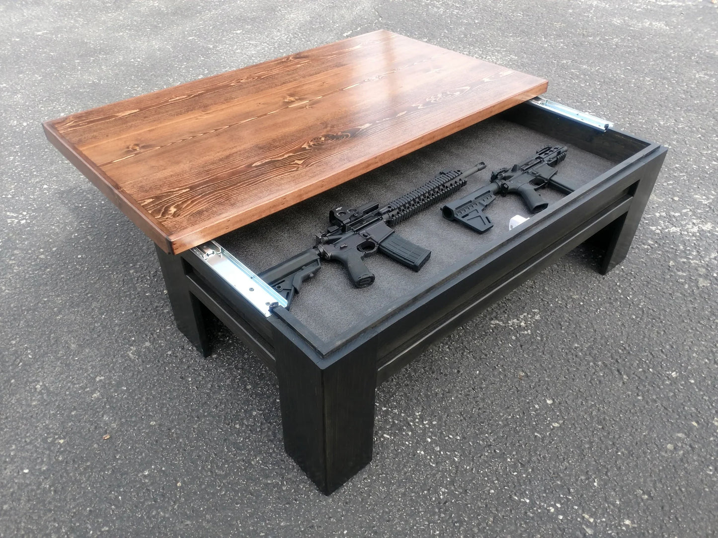 Modern Wooden Sliding Top Coffee Table