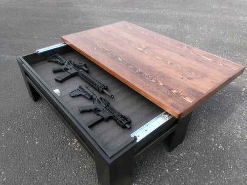 Modern Wooden Sliding Top Coffee Table