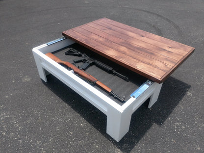 Modern Wooden Sliding Top Coffee Table