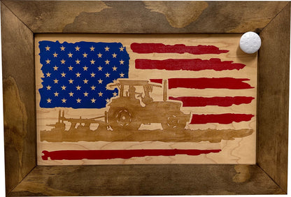 Farmer Patriotic Flag Gun Cabinet Firearm Storage