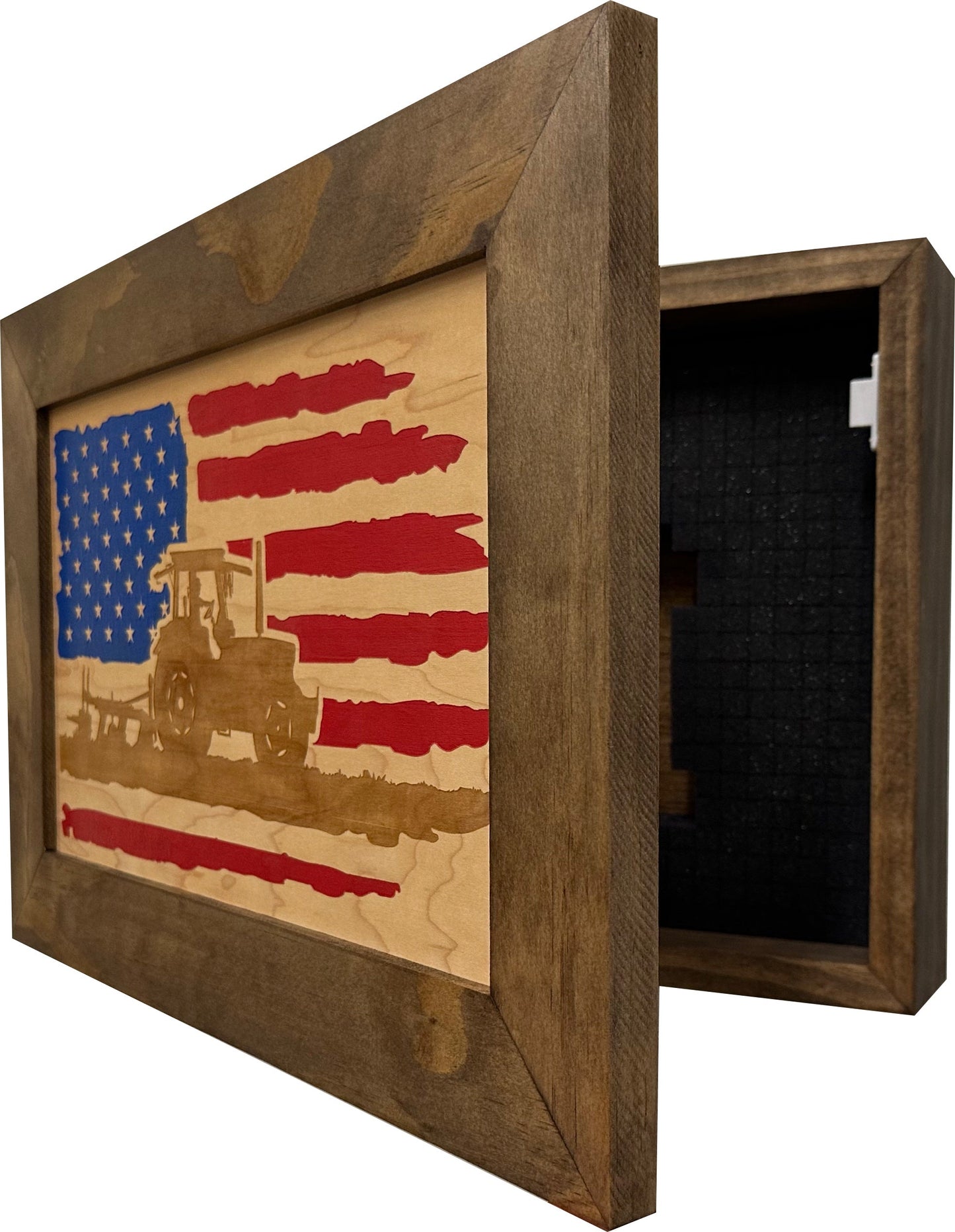 Farmer Patriotic Flag Gun Cabinet Firearm Storage