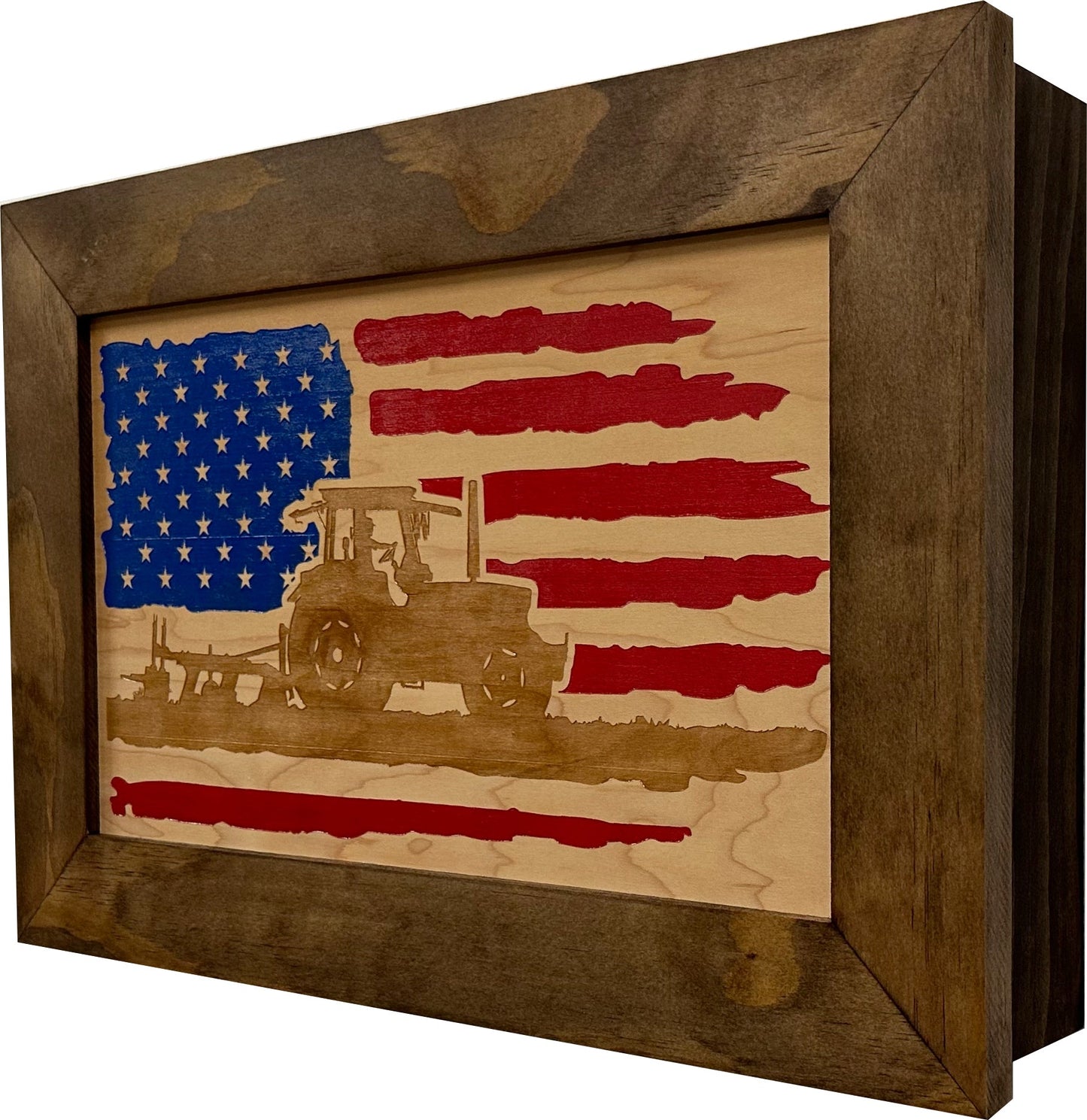Farmer Patriotic Flag Gun Cabinet Firearm Storage