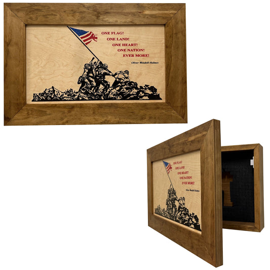 Iwo Jima Flag Gun Cabinet Firearm Storage