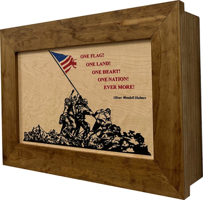 Iwo Jima Flag Gun Cabinet Firearm Storage