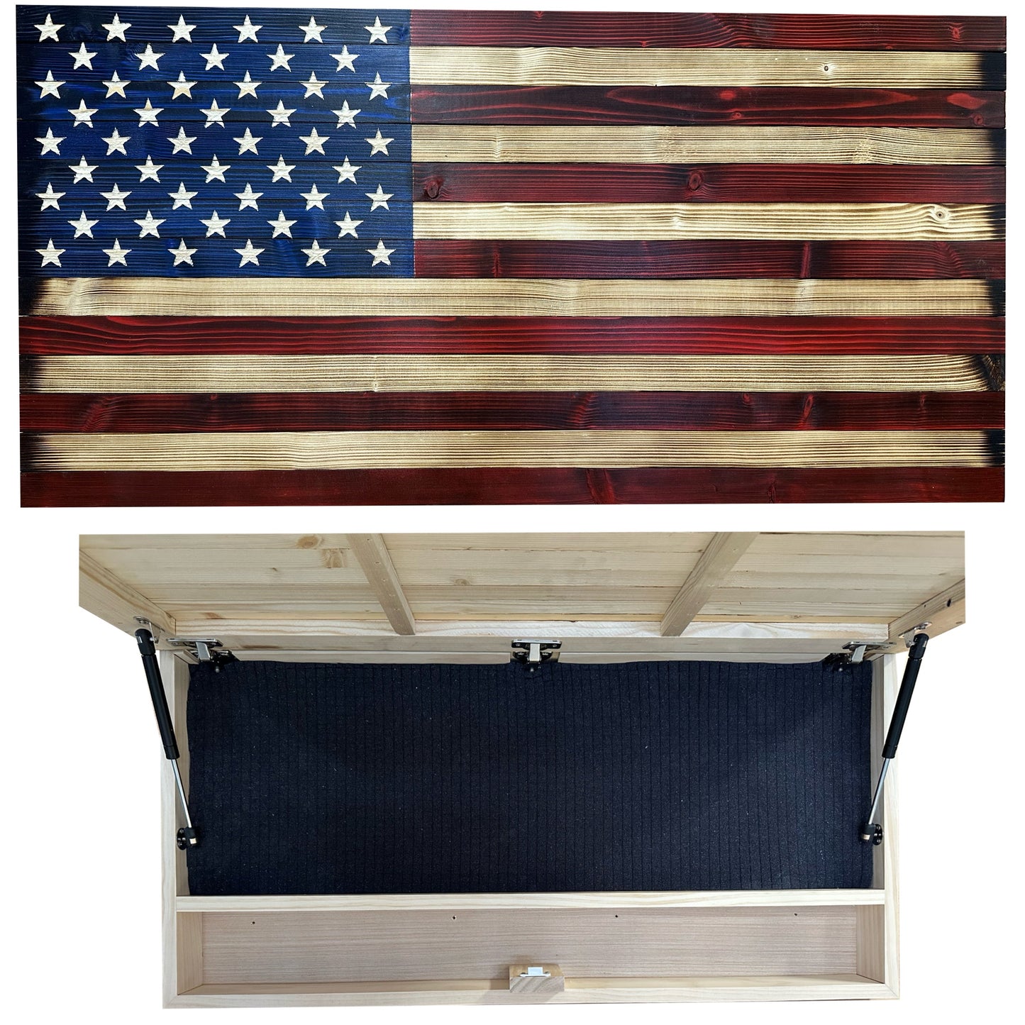 Large American Flag Gun Cabinet Firearm Storage