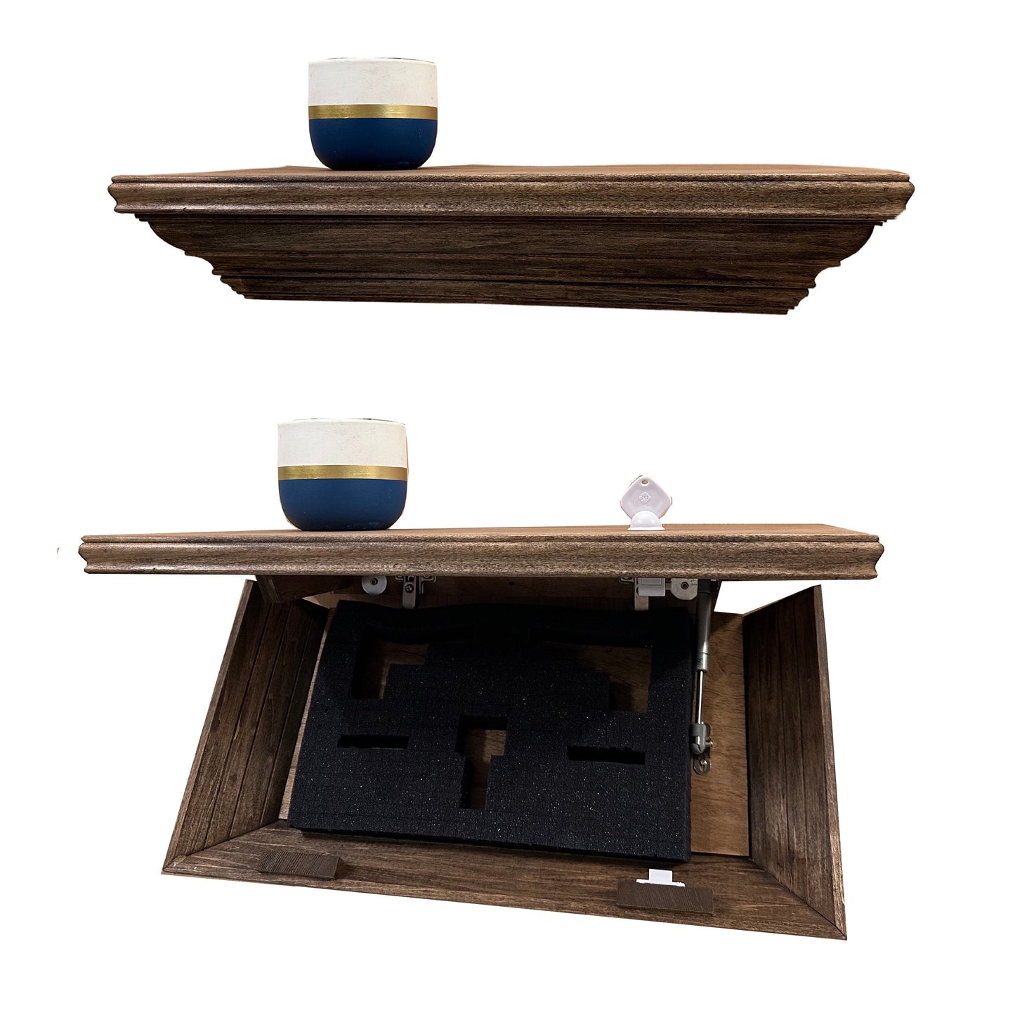 Hidden Compartment Walnut Shelf Firearm Storage