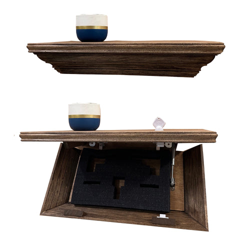 Hidden Compartment Walnut Shelf Firearm Storage
