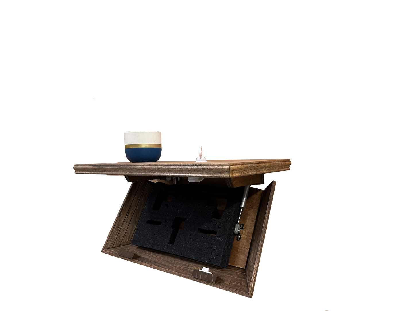 Hidden Compartment Walnut Shelf Firearm Storage